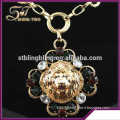 Vintage Lion Head Pendant Necklace with Rhinestones